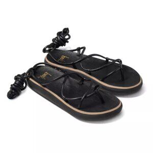 Like NWOT Beek Chirp Black Leather Strappy Gladiator Platform Sandals Sz 8